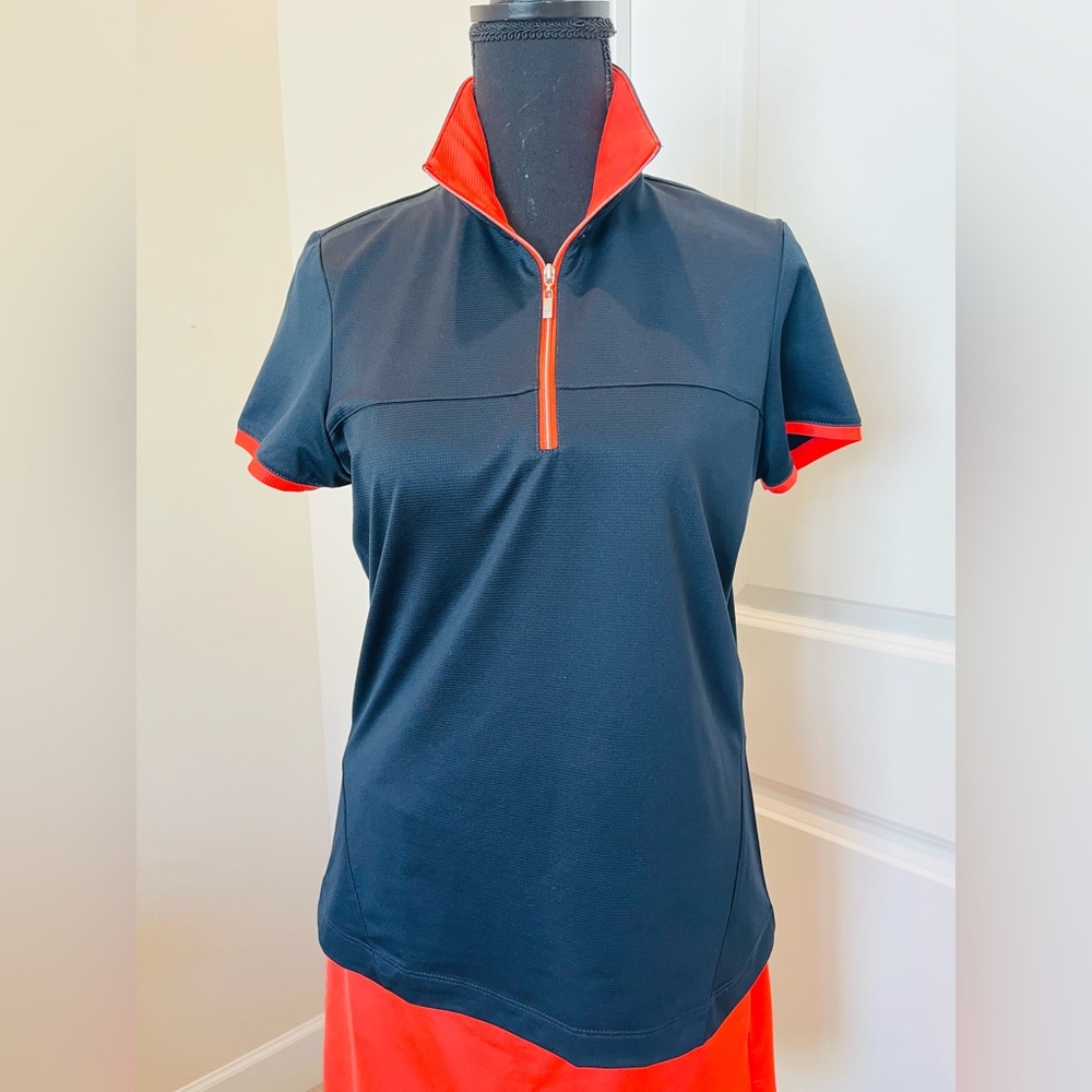 Tail Black Orange Golf Polo